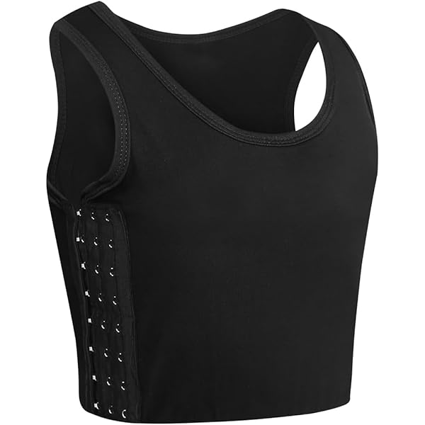 XUJI Women Transgender FTM Zip Up Breathable Half Chest